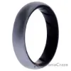 Picture of Silicone Wedding BR Solid Ring - Black-Silver by ROQ for Women - 10 mm Ring