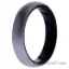 Picture of Silicone Wedding BR Solid Ring - Black-Silver by ROQ for Women - 10 mm Ring
