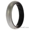 Picture of Silicone Wedding BR Solid Ring - Black-Silver by ROQ for Women - 11 mm Ring