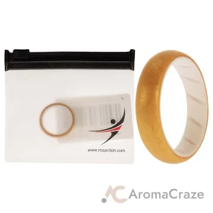 Picture of Silicone Wedding BR Solid Ring - White-Gold by ROQ for Women - 8 mm Ring