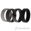 Picture of Silicone Wedding BR 8mm Edge Ring Set - Basic-Black-Camo by ROQ for Men - 4 x 12 mm Ring
