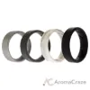 Picture of Silicone Wedding BR 8mm Edge Ring Set - Basic-Marble by ROQ for Men - 4 x 15 mm Ring