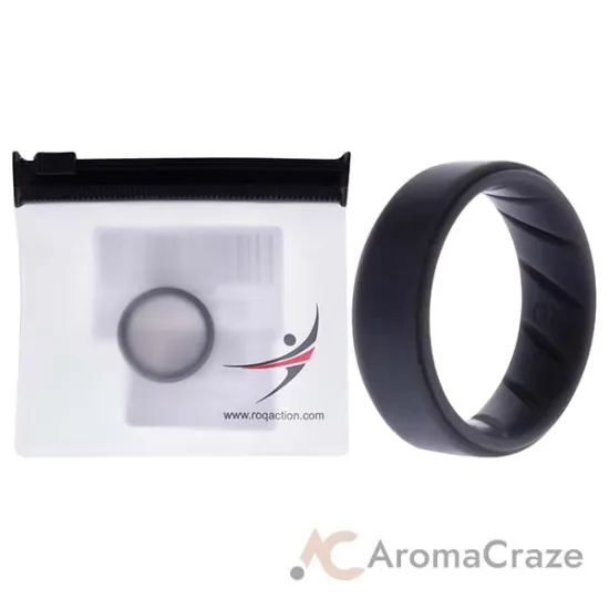 Picture of Silicone Wedding BR Step Ring Set - Basic-Grey by ROQ for Men - 9 mm Ring