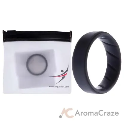 Picture of Silicone Wedding BR Step Ring Set - Basic-Grey by ROQ for Men - 12 mm Ring