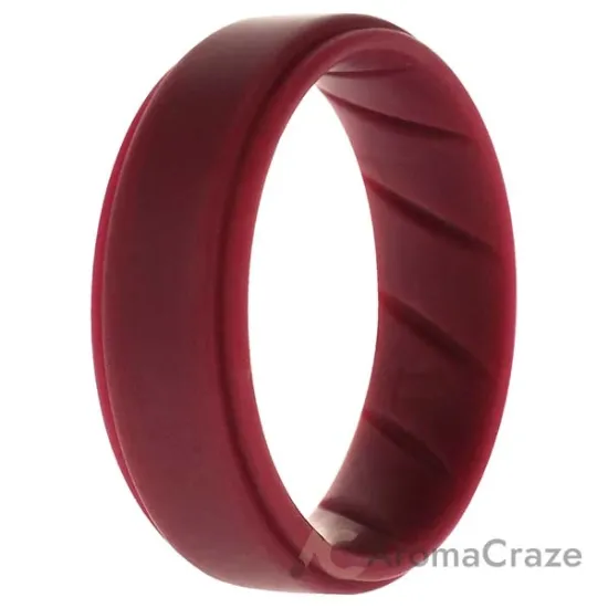 Picture of Silicone Wedding BR Step Ring Set - Basic-Bordo by ROQ for Men - 11 mm Ring