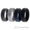 Picture of Silicone Wedding BR Middle Line Ring Set - Basic-Black-BlueC by ROQ for Men - 4 x 12 mm Ring