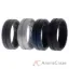 Picture of Silicone Wedding BR Middle Line Ring Set - Basic-Black-BlueC by ROQ for Men - 4 x 12 mm Ring