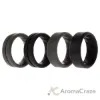 Picture of Silicone Wedding BR Middle Line Ring Set - Basic-Black-Grey by ROQ for Men - 4 x 7 mm Ring