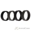 Picture of Silicone Wedding BR Middle Line Ring Set - Basic-Black-Grey by ROQ for Men - 4 x 10 mm Ring