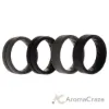 Picture of Silicone Wedding BR Middle Line Ring Set - Basic-Black-Grey by ROQ for Men - 4 x 11 mm Ring