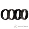 Picture of Silicone Wedding BR Middle Line Ring Set - Basic-Black-Grey by ROQ for Men - 4 x 12 mm Ring