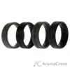 Picture of Silicone Wedding BR Middle Line Ring Set - Basic-Black-Grey by ROQ for Men - 4 x 15 mm Ring