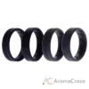 Picture of Silicone Wedding BR Middle Line Ring Set - Basic-Black-Grey by ROQ for Men - 4 x 16 mm Ring