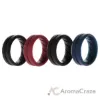 Picture of Silicone Wedding BR Middle Line Ring Set - Basic-Bordo by ROQ for Men - 4 x 7 mm Ring