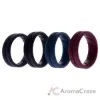 Picture of Silicone Wedding BR Middle Line Ring Set - Basic-Bordo by ROQ for Men - 4 x 12 mm Ring
