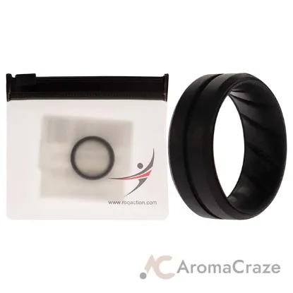 Picture of Silicone Wedding BR Middle Line Ring - Basic-Black by ROQ for Men - 7 mm Ring