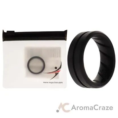 Picture of Silicone Wedding BR Middle Line Ring - Basic-Black by ROQ for Men - 8 mm Ring
