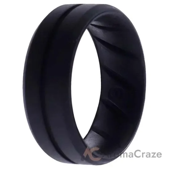 Picture of Silicone Wedding BR Middle Line Ring - Basic-Black by ROQ for Men - 9 mm Ring