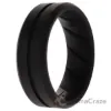 Picture of Silicone Wedding BR Middle Line Ring - Basic-Black by ROQ for Men - 10 mm Ring