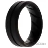 Picture of Silicone Wedding BR Middle Line Ring - Basic-Black by ROQ for Men - 11 mm Ring