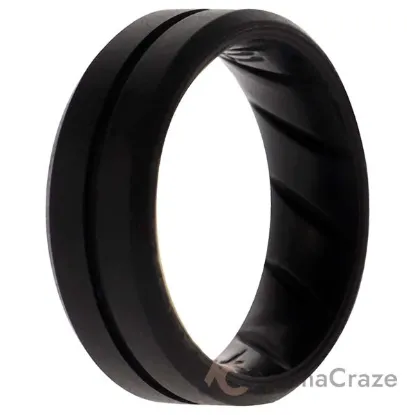 Picture of Silicone Wedding BR Middle Line Ring - Basic-Black by ROQ for Men - 11 mm Ring