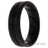 Picture of Silicone Wedding BR Middle Line Ring - Basic-Black by ROQ for Men - 15 mm Ring