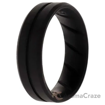 Picture of Silicone Wedding BR Middle Line Ring - Basic-Black by ROQ for Men - 16 mm Ring