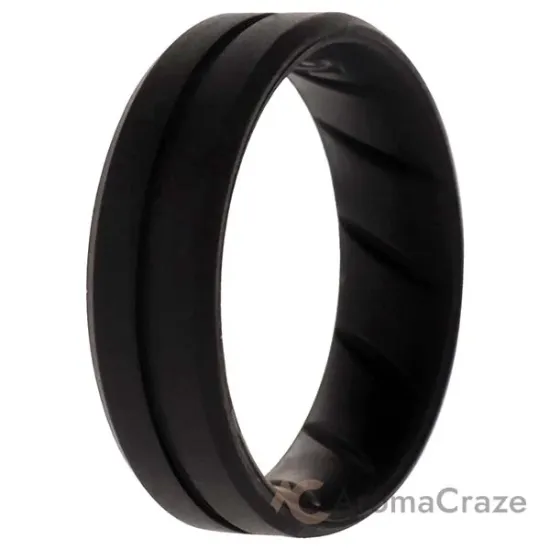 Picture of Silicone Wedding BR Middle Line Ring - Basic-Black by ROQ for Men - 16 mm Ring