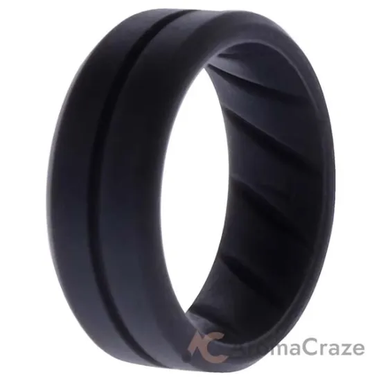 Picture of Silicone Wedding BR Middle Line Ring - Basic-Grey by ROQ for Men - 7 mm Ring