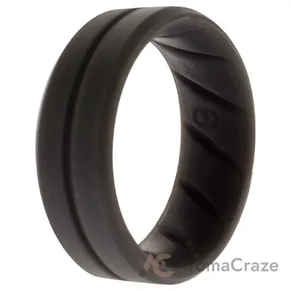 Picture of Silicone Wedding BR Middle Line Ring - Basic-Grey by ROQ for Men - 9 mm Ring