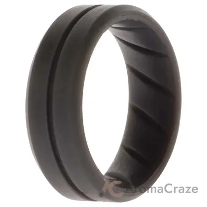 Picture of Silicone Wedding BR Middle Line Ring - Basic-Grey by ROQ for Men - 10 mm Ring