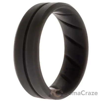 Picture of Silicone Wedding BR Middle Line Ring - Basic-Grey by ROQ for Men - 11 mm Ring