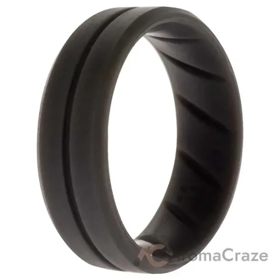 Picture of Silicone Wedding BR Middle Line Ring - Basic-Grey by ROQ for Men - 11 mm Ring
