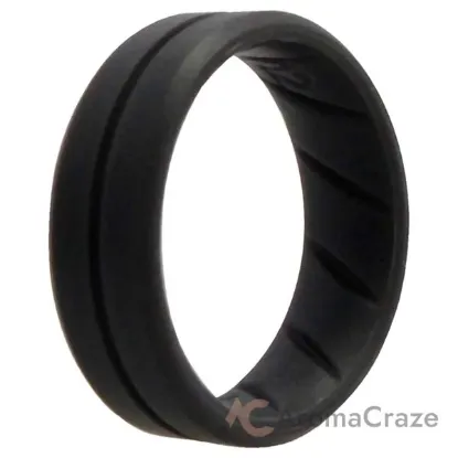 Picture of Silicone Wedding BR Middle Line Ring - Basic-Grey by ROQ for Men - 12 mm Ring