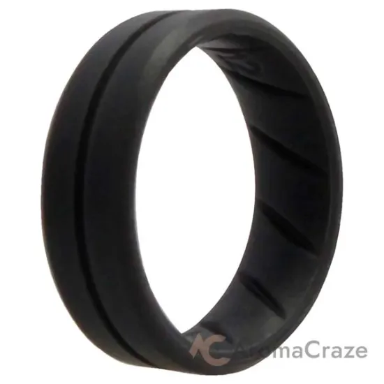 Picture of Silicone Wedding BR Middle Line Ring - Basic-Grey by ROQ for Men - 12 mm Ring
