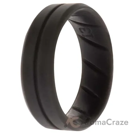 Picture of Silicone Wedding BR Middle Line Ring - Basic-Grey by ROQ for Men - 13 mm Ring