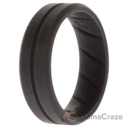 Picture of Silicone Wedding BR Middle Line Ring - Basic-Grey by ROQ for Men - 14 mm Ring