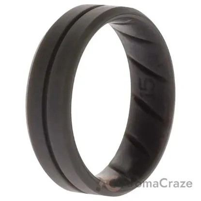 Picture of Silicone Wedding BR Middle Line Ring - Basic-Grey by ROQ for Men - 15 mm Ring