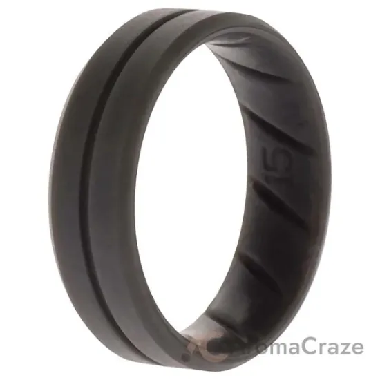 Picture of Silicone Wedding BR Middle Line Ring - Basic-Grey by ROQ for Men - 15 mm Ring