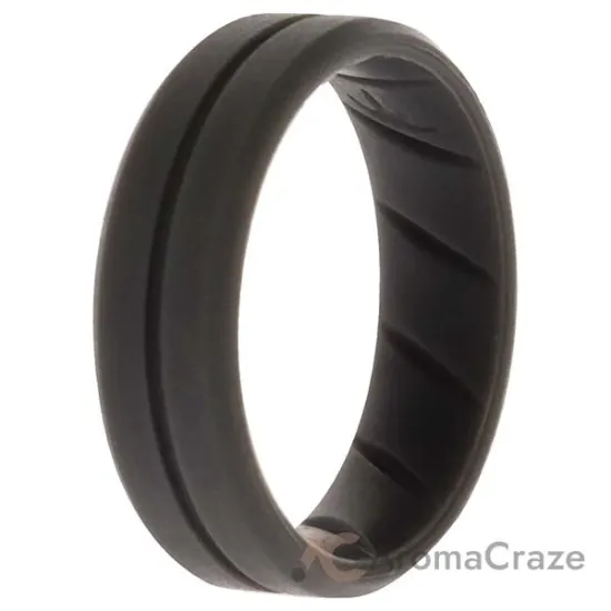Picture of Silicone Wedding BR Middle Line Ring - Basic-Grey by ROQ for Men - 16 mm Ring