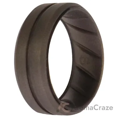Picture of Silicone Wedding BR Middle Line Ring - Basic-Silver by ROQ for Men - 9 mm Ring