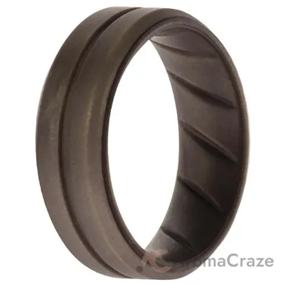 Picture of Silicone Wedding BR Middle Line Ring - Basic-Silver by ROQ for Men - 10 mm Ring