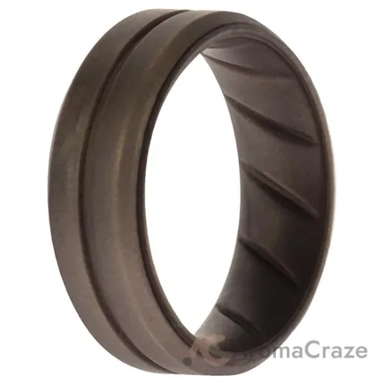 Picture of Silicone Wedding BR Middle Line Ring - Basic-Silver by ROQ for Men - 10 mm Ring