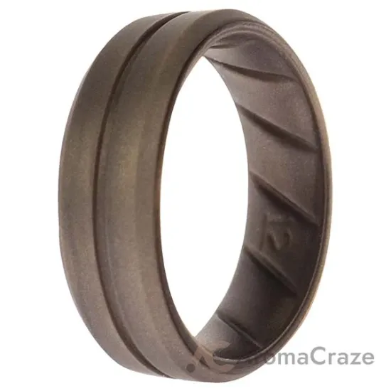 Picture of Silicone Wedding BR Middle Line Ring - Basic-Silver by ROQ for Men - 12 mm Ring