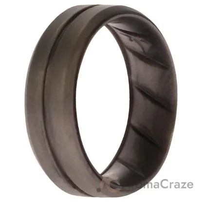 Picture of Silicone Wedding BR Middle Line Ring - Basic-Silver by ROQ for Men - 13 mm Ring