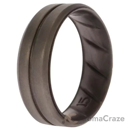 Picture of Silicone Wedding BR Middle Line Ring - Basic-Silver by ROQ for Men - 15 mm Ring