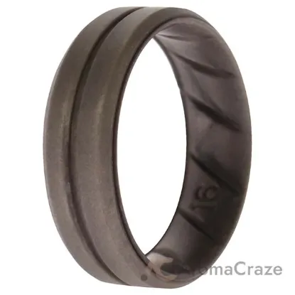 Picture of Silicone Wedding BR Middle Line Ring - Basic-Silver by ROQ for Men - 16 mm Ring