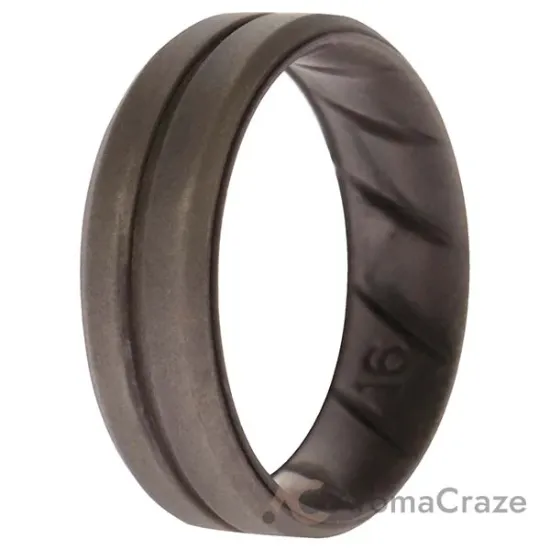 Picture of Silicone Wedding BR Middle Line Ring - Basic-Silver by ROQ for Men - 16 mm Ring