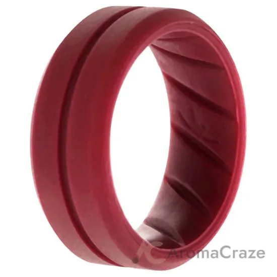 Picture of Silicone Wedding BR Middle Line Ring - Basic-Bordo by ROQ for Men - 7 mm Ring
