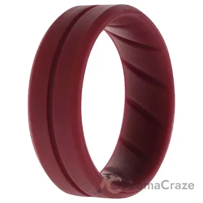 Picture of Silicone Wedding BR Middle Line Ring - Basic-Bordo by ROQ for Men - 10 mm Ring